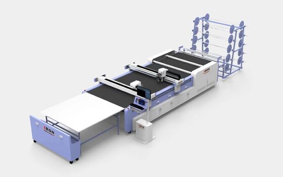 Buon prezzo IB1616 Macchina da taglio CNC multistrato a doppia testa con sistema di posizionamento visivo HD per pelle e tessuto in linea